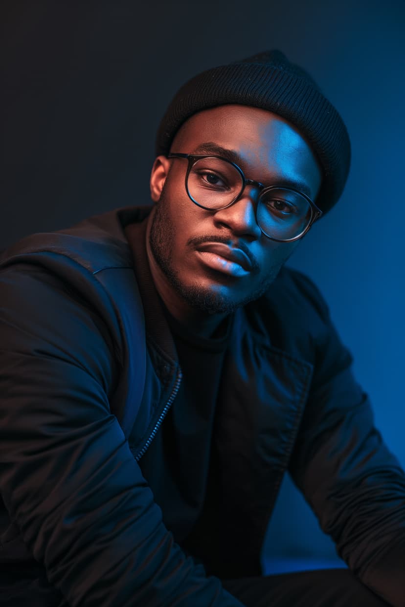 Black Guy on black shirt and shade