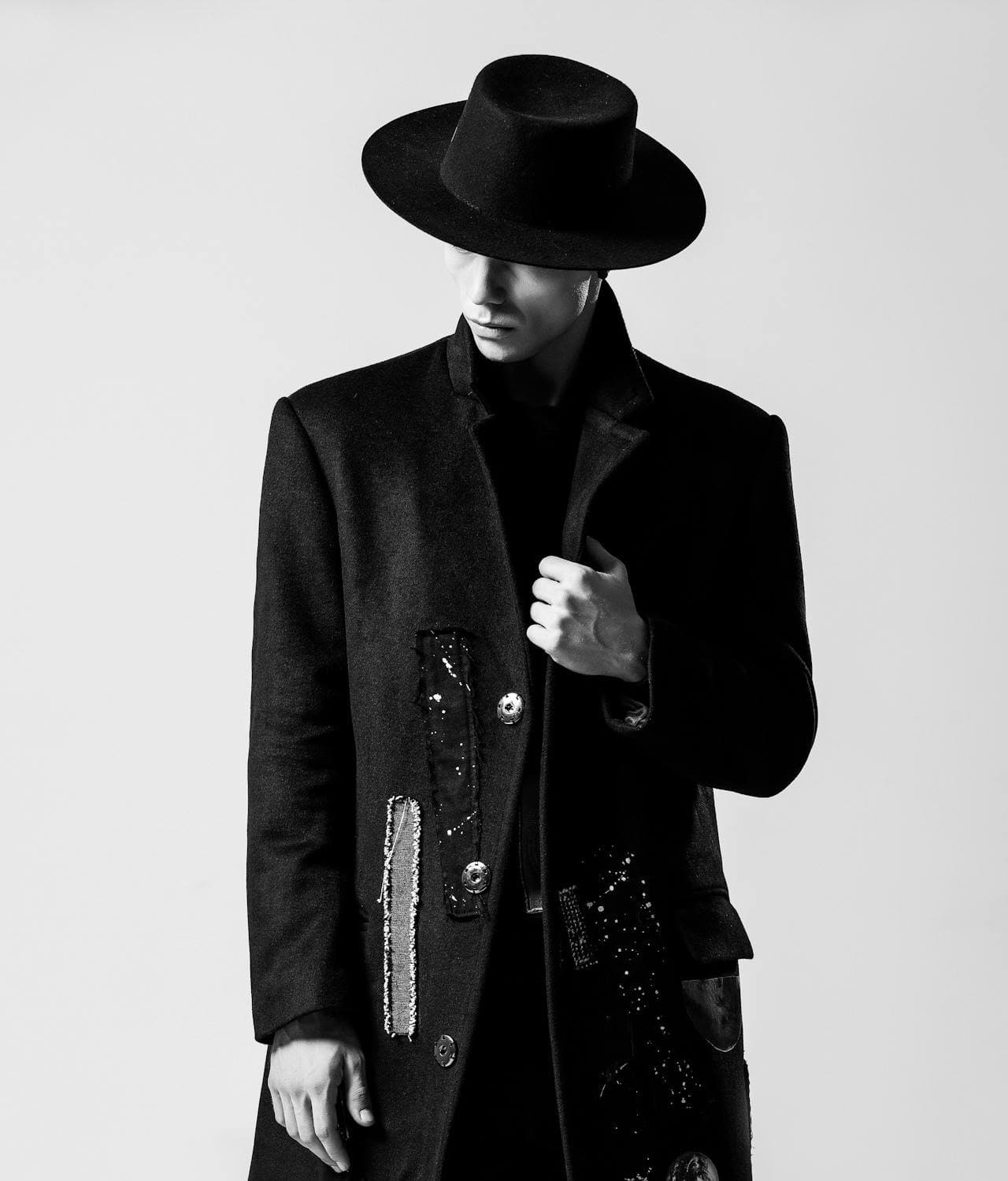 Man on black jacket